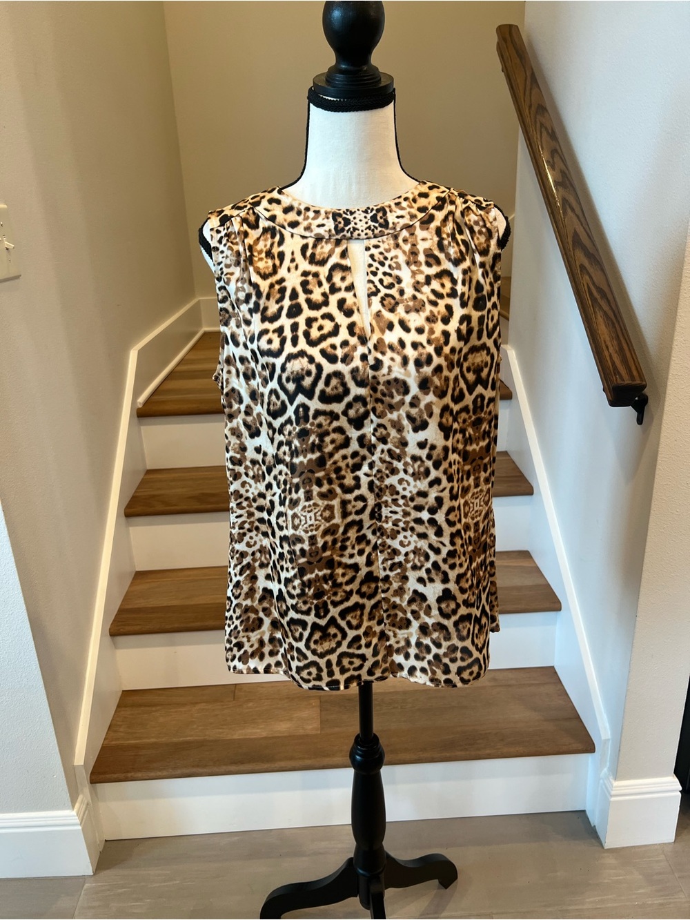 ANTONIO MELANI Leopard Print Sleeveless Camisole - Brown/Cream